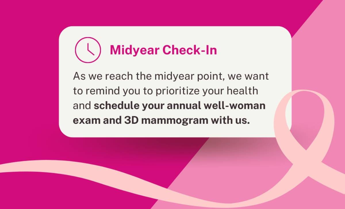 Annual Well-woman exam 3D Mammogram